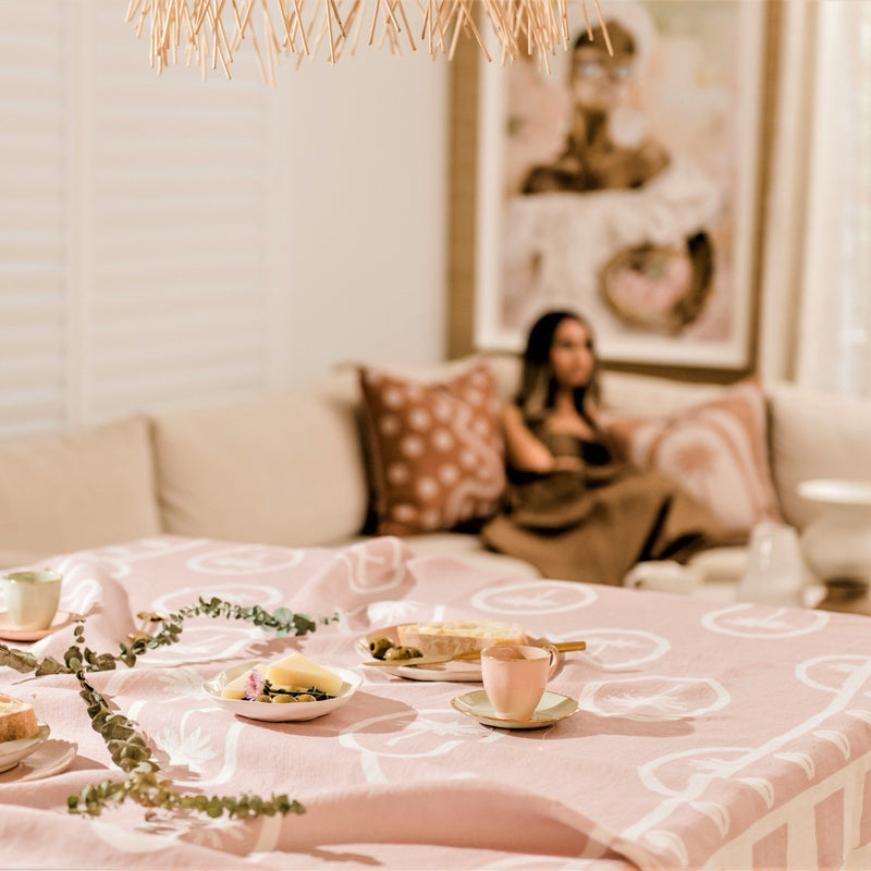 Palma Pink Tablecloth